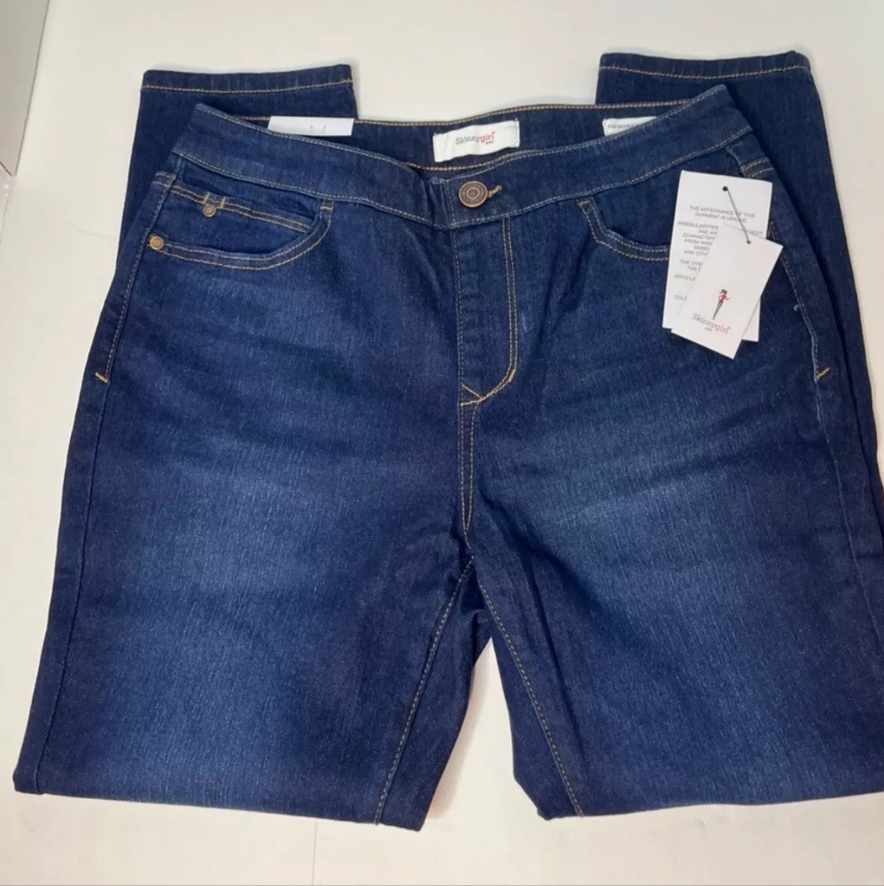 Skinny Girl - Midrise Crop dark wash pull-on skinny jeans